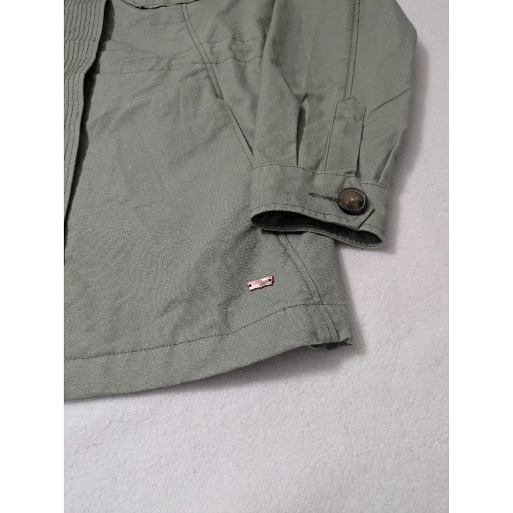Levis Jacket Womens Small Olive Green Utility Military Pocket Utility Field Coat - Picture 6 of 11